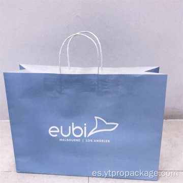 Bolsa de papel reciclable Kraft personalizada para compras